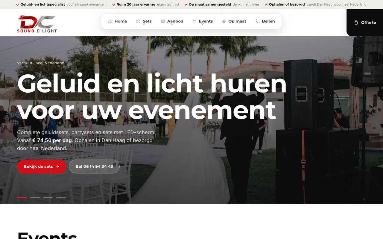 The DC Sound & Light website