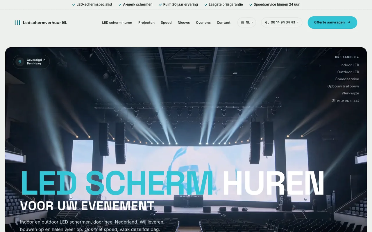 The Ledschermverhuur Nederland website